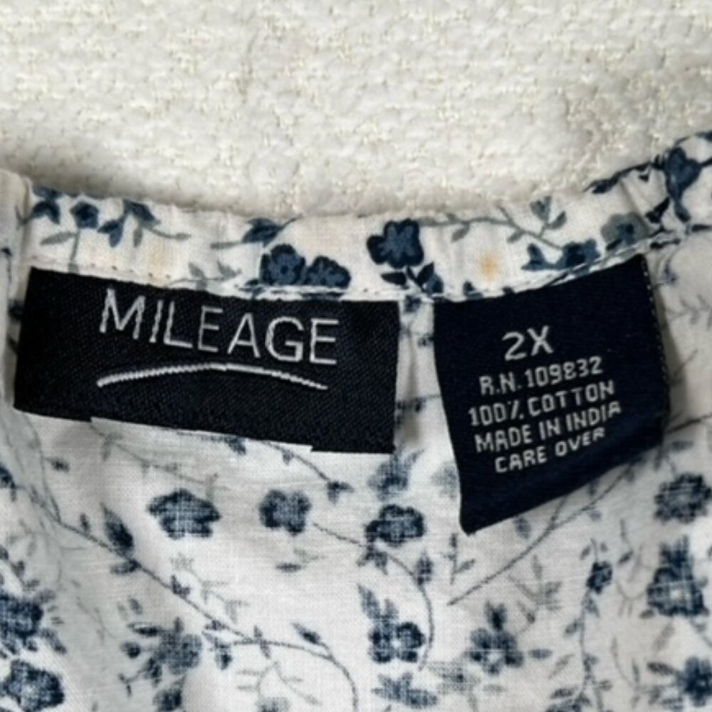 Mileage Womens Button-down Sleeveless Peasant Top Plus Size 2X - Picture 2 of 7